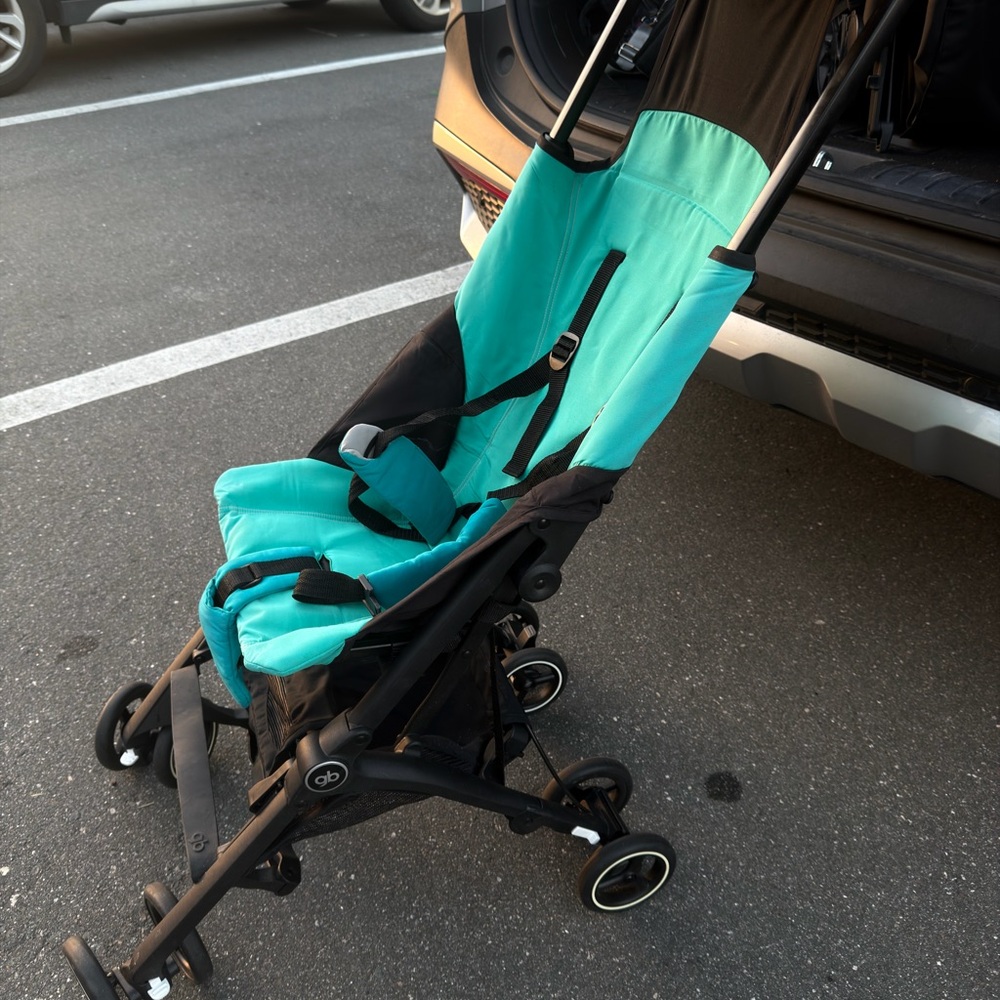Lightweight Teal and Black Stroller